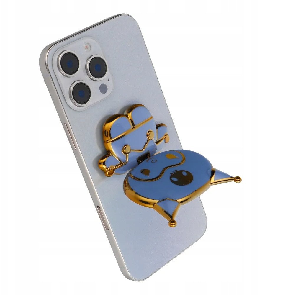 Mbajtëse telefoni Phone Stand Doll, ngjitëse, e palosshme, blu