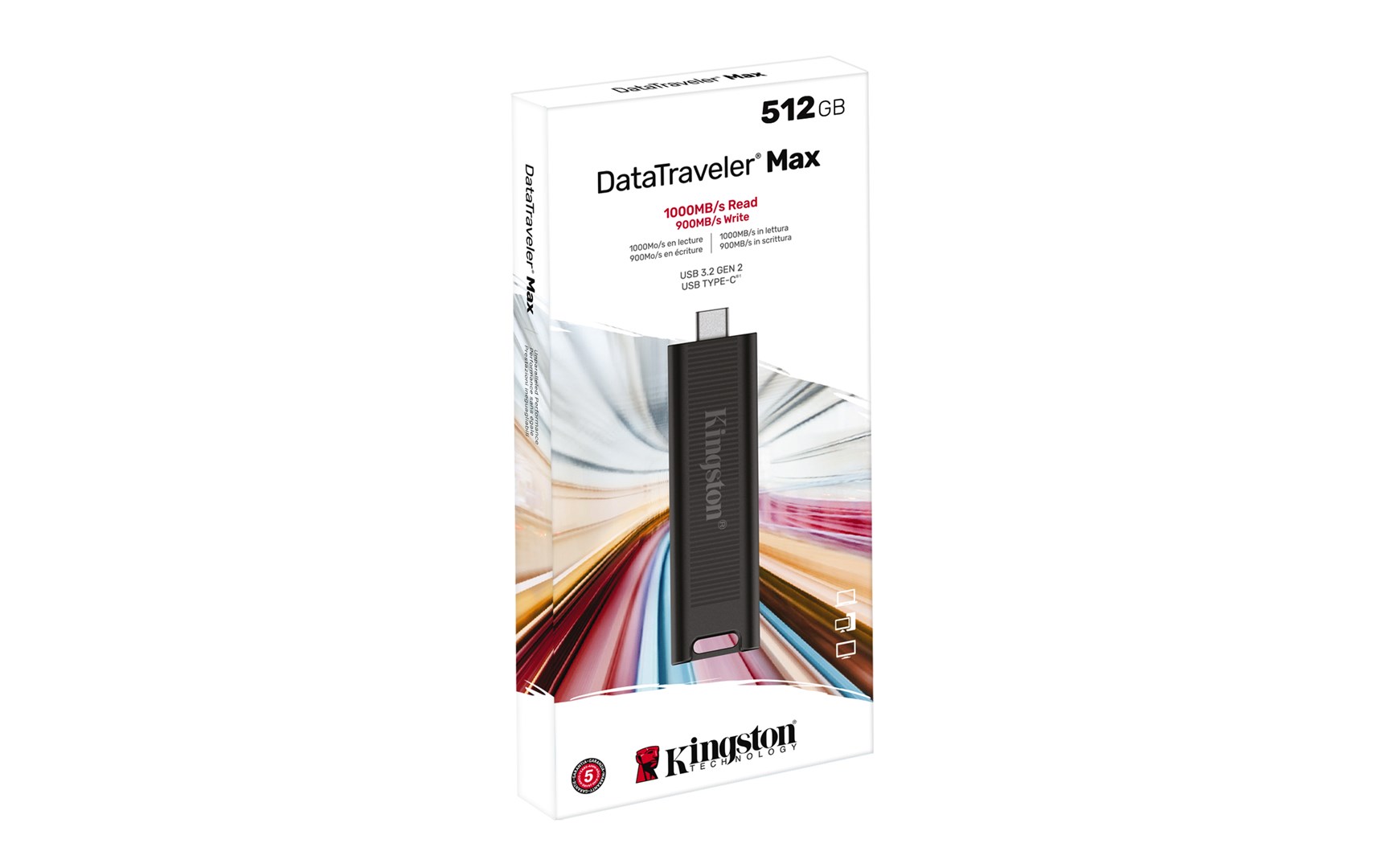 USB Kingston DataTraveler Max, 512GB, e zezë