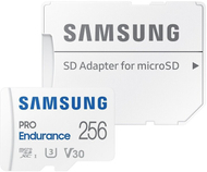 Kartë memorie Samsung Micro SDXC 256GB PRO Endurance UHS-I U3 (Class 10) + përshtatës SD 