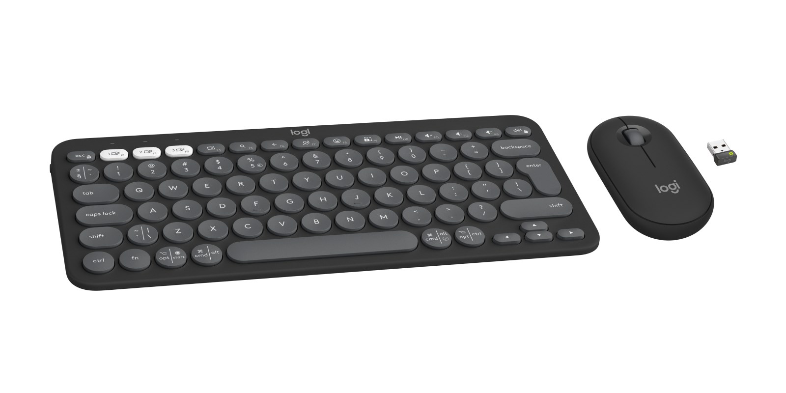 Комплет Logitech, тастатура Pebble Keys 2 K380s + глушец Pebble M350s