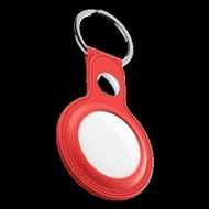 Држач за AirTag KeyBudz AirTag Keyring, кожа, со прстен за клучеви, црвена