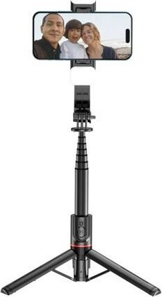Селфи стап статив безжичен Tech-Protect L05S, со LED светло, Bluetooth, црн