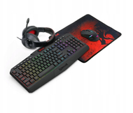 Set gaming Redragon S101 BA 3, tastierë me kabllo RGB, mauspad dhe kufje, i zi
