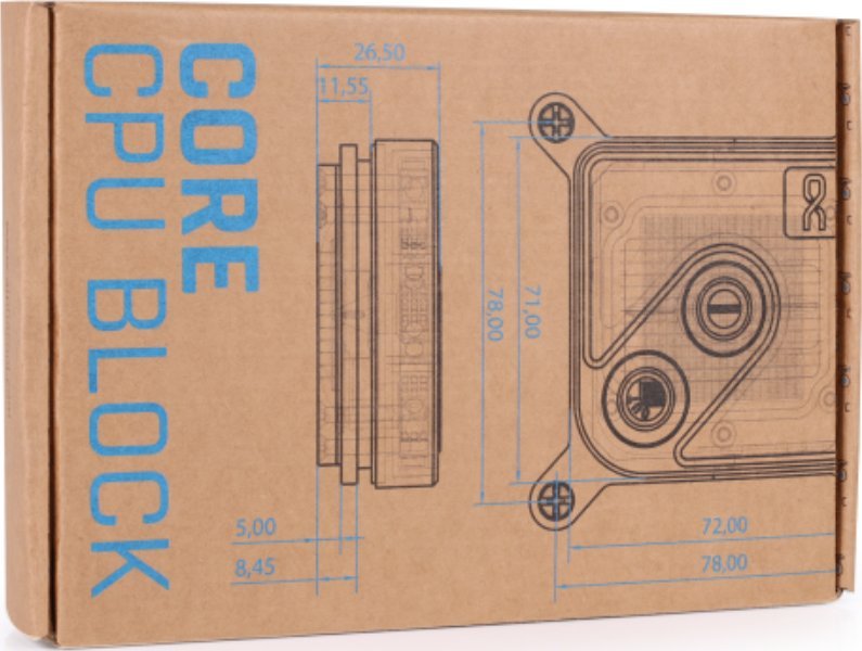 Блок за вода за процесор Alphacool Core 1, универзален LGA1700 AM4 AM5, сребрен