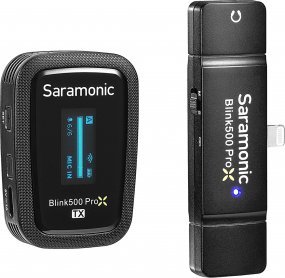 Sistem mikrofoni pa tela Saramonic Blink500 Pro XB3 2023, për iPhone Lightning, me kutí karikimi, i zi