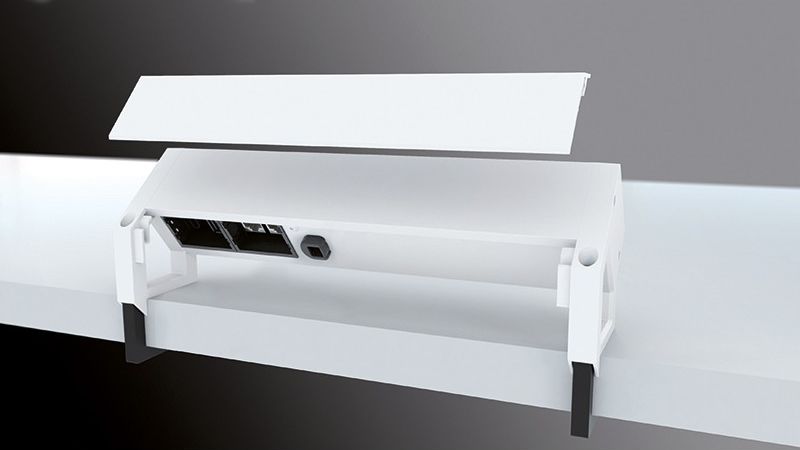 Zgjatues tavoline Bachmann DESK 2, 4 dalje, kabllo 20 cm, i zi e bardhë