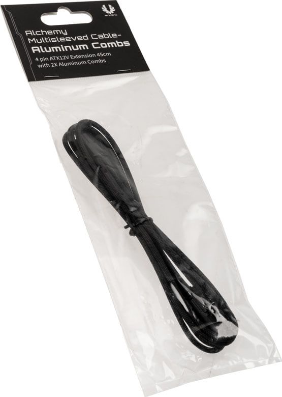 Kabllo zgjatuese BitFenix BFA-MAC-4ATX45KK-RP, ATX EPS 4 pin, 0.45m, e zezë