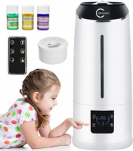 Lagështues ajri Carruzzo, 6.5L, pastrues me jonizues dhe aromaterapi, i bardhë