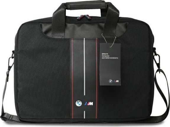 Çantë laptopi BMW Nylon Red Stripe, deri 16", najlon, e zezë