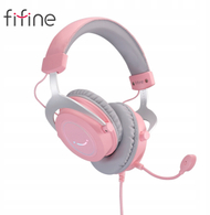 Kufje gaming Fifine AmpliGame H3P, 50mm, RGB, rozë