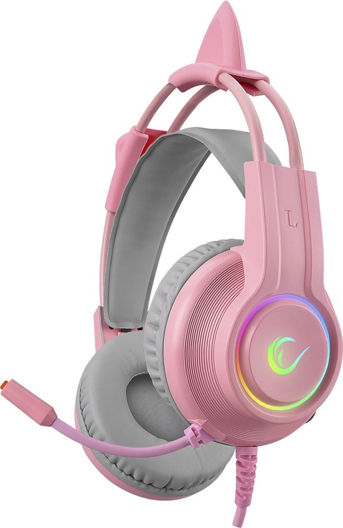 Kufje lojërash Rampage X-CATTY 7.1 RGB, të hirta/rozë