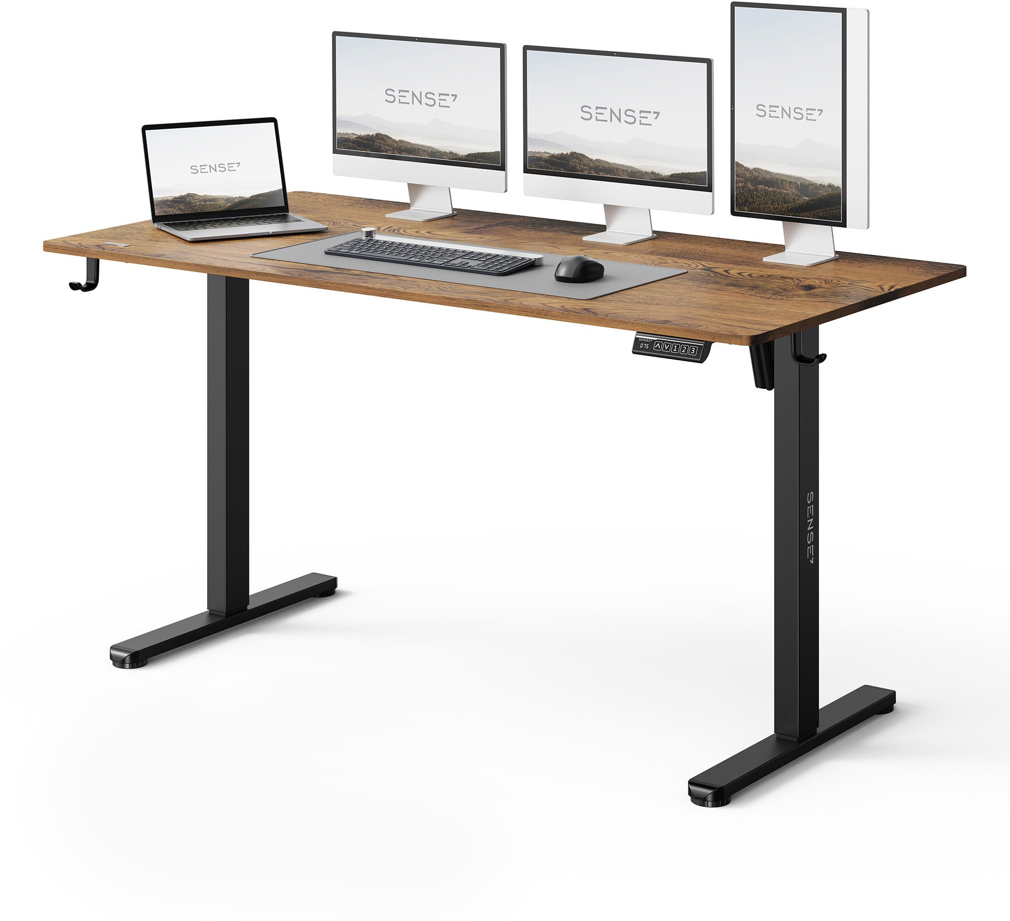 Tavolinë elektrike SENSE7 NOJO LIGHT, 140 x 70 cm, e kaftë e errët