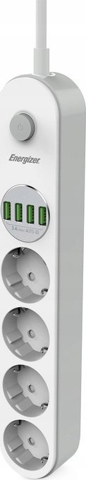 Shtepshtrija Energizer EPB2500W00EU, 3x AC 6x USB A, 2500W, kabllo 2m, e bardhë