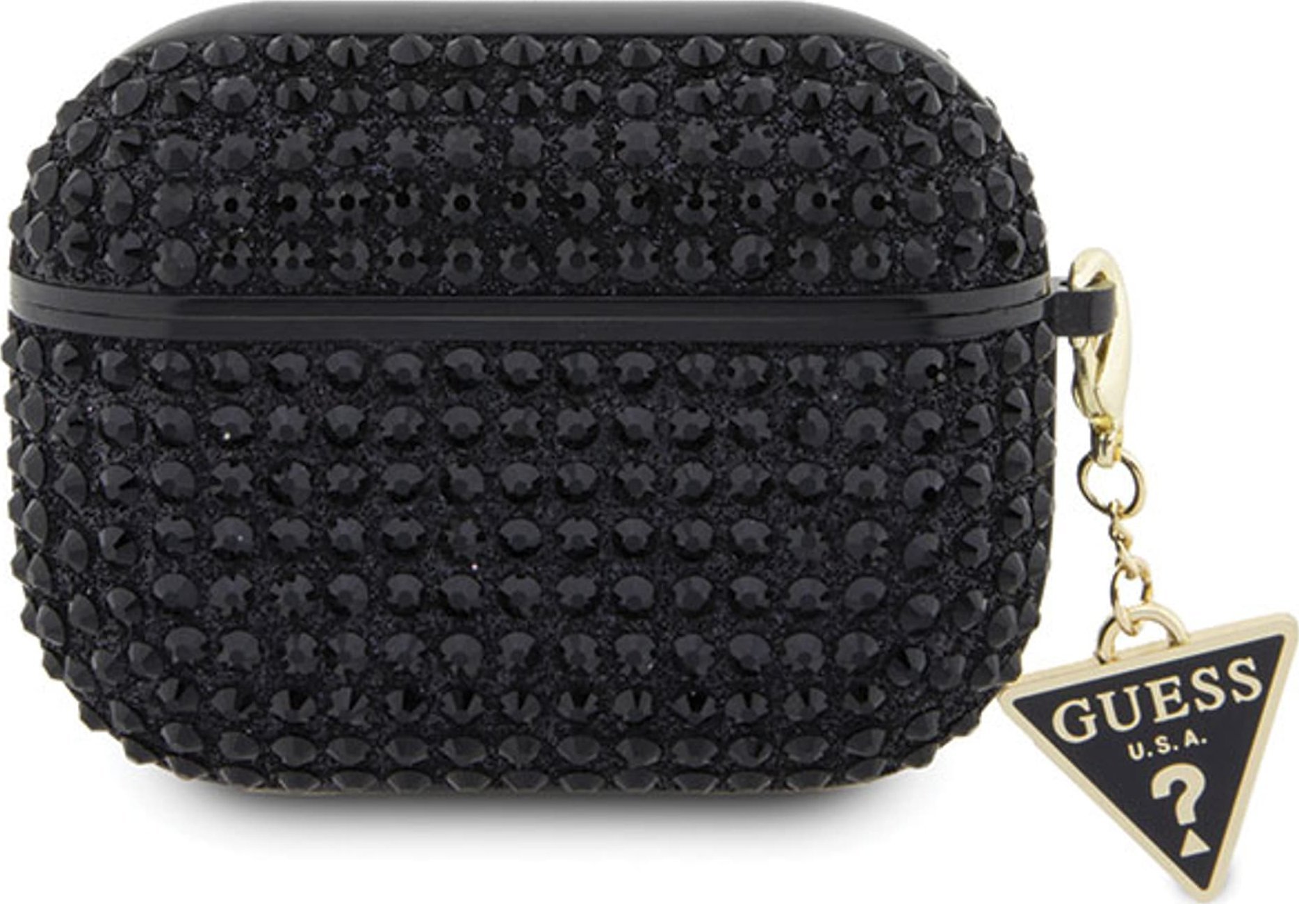 Kështëzë Guess Original Case Rhinestone Triangle, për AirPods Pro, poliuretani, e zezë