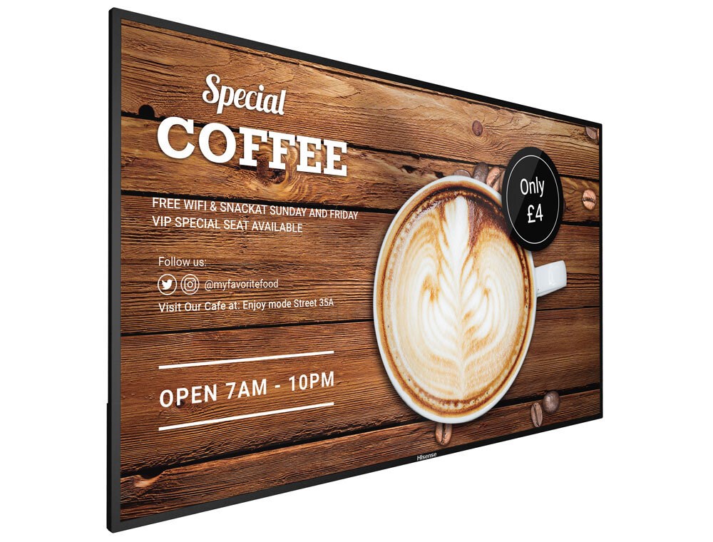Монитор Hisense 86B4E30T signage, 86", 3840 x 2160, i zi