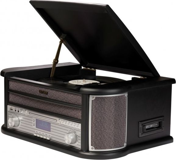 Gramafon Denver MRD-51 Retro, USB dhe kasetofon, CD dhe radio FM DAB, i zi