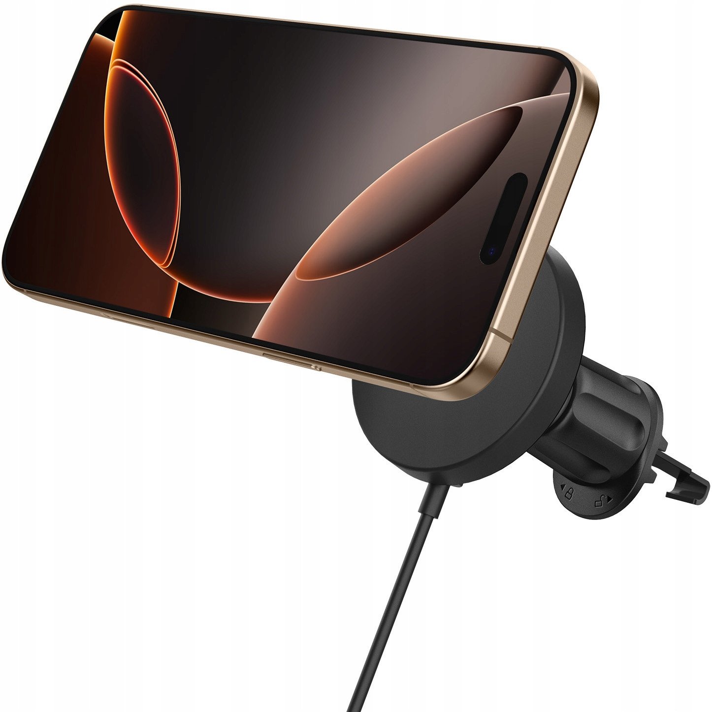 Mbajtëse veture me karikues wireless Spigen OneTap Pro 4 MagSafe, për grilë ajri, i zi