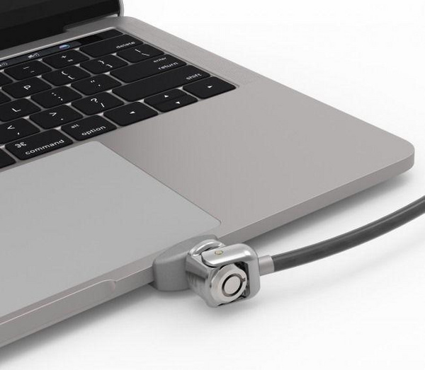 Adapter sigurie Compulocks Ledge Lock për MacBook Pro 13" M1 M2, për kabllo Kensington, i bardhë