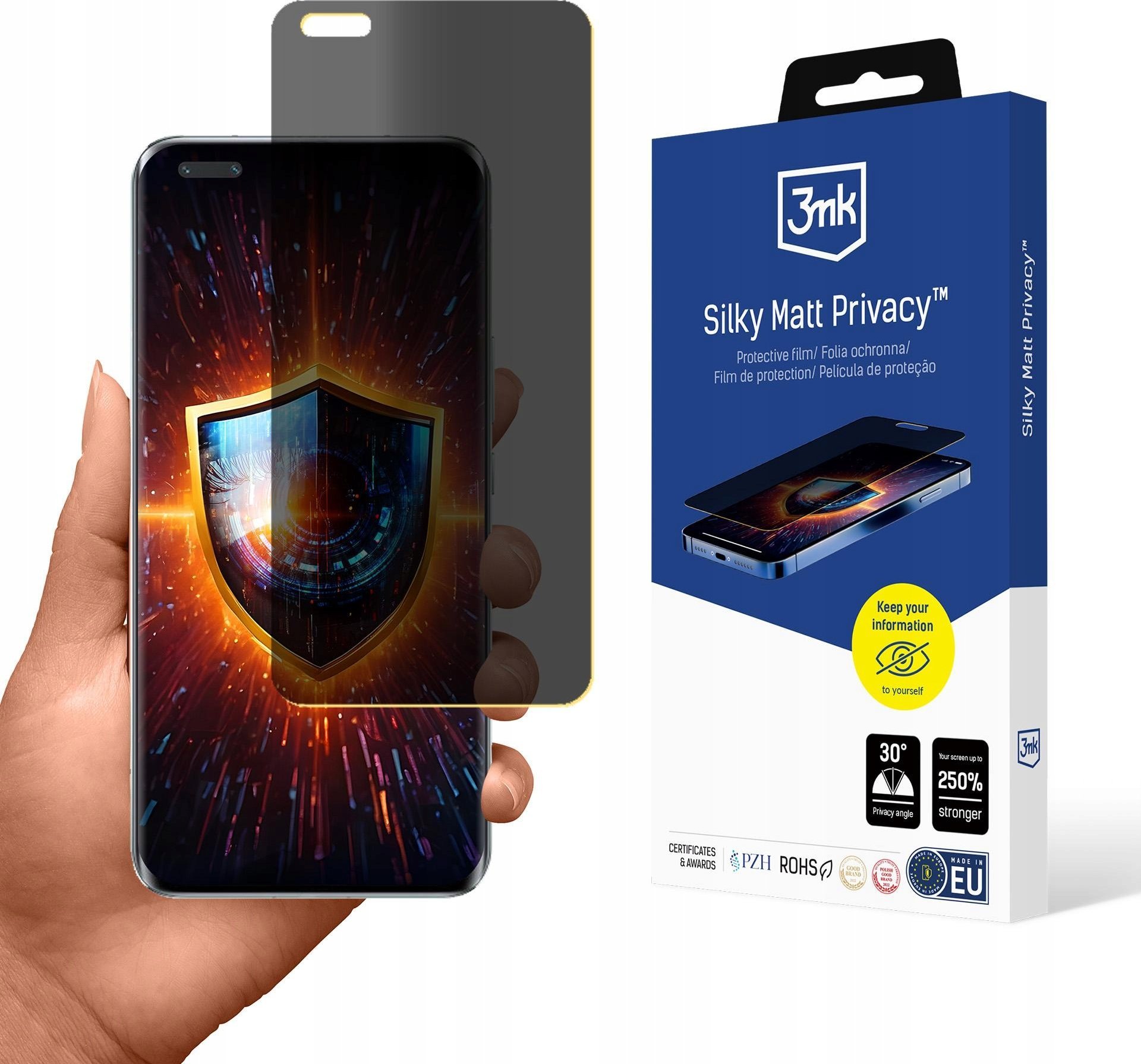 Folie mbrojtëse 3mk Silky Matt Privacy për Honor Magic5 Pro, efekt privatësie, sipërfaqe mat