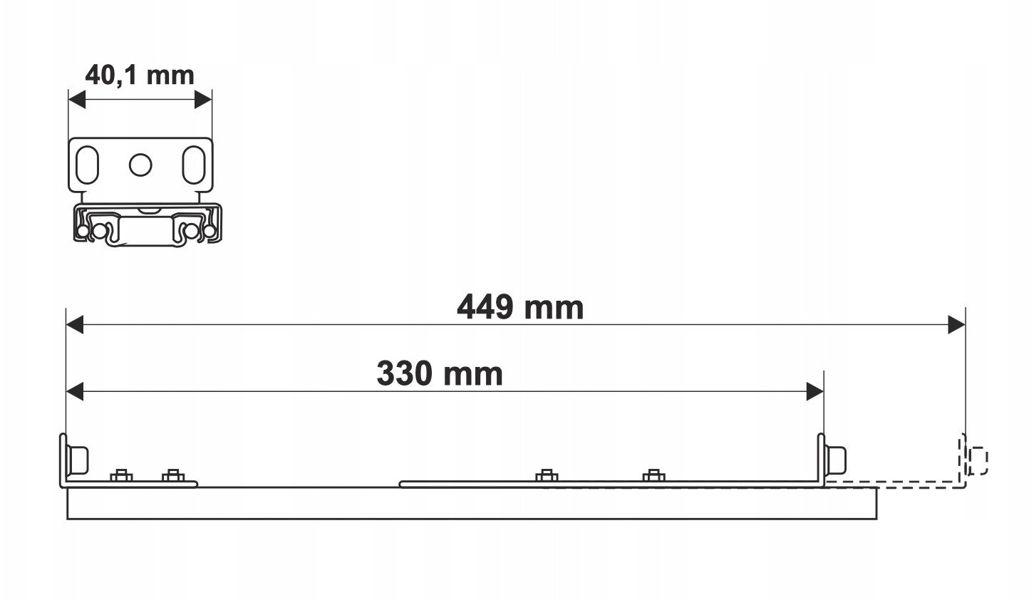 Shina montimi ARAS600N, për kabinet RACK 19", thellësi 600 mm, të zeza