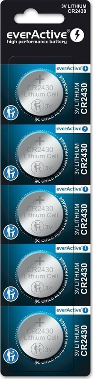 Bateri litium EverActive CR2430, 3V, paketim 5 copë