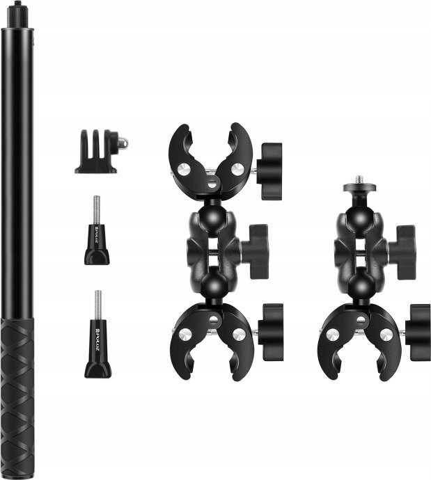 Selfie shtyllë për biçikletë dhe motor Puluz PU495B, 150cm, me kapëse, e zezë