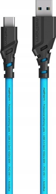 Kabllo tethering Mathorn MTC-500, USB A në USB C, 5m, blu