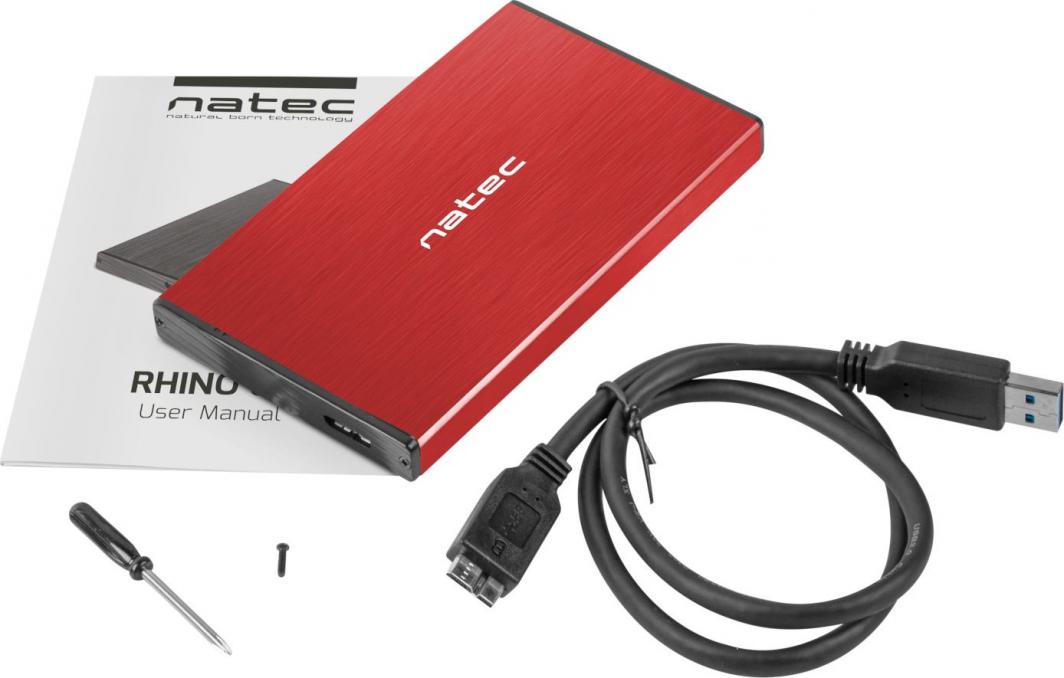Korniza Natec RHINO GO SATA 2.5 "USB 3.0 RED (NKZ-1279), e kuqe