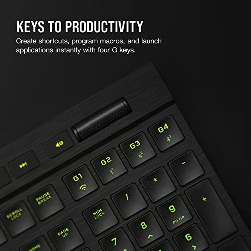 Tastierë gaming CORSAIR K100 Air Wireless, mekanike Cherry MX Ultra Low Profile, RGB, me Bluetooth, e zezë