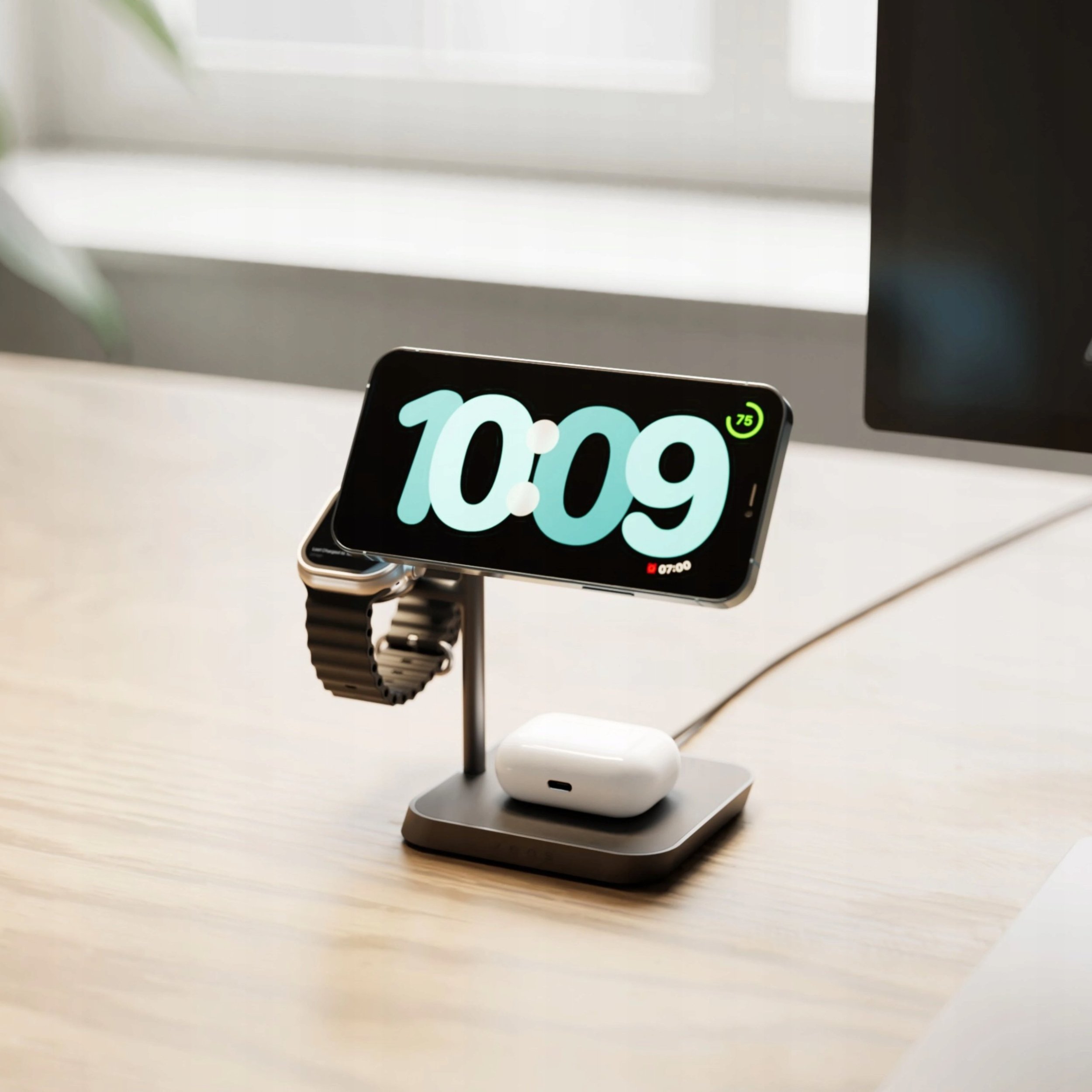 Karikues wireless ZENS Office Charger Pro 3 Qi2, 3 në 1, magnetik, i zi