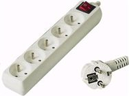 Kabllo zgjatëse PremiumCord, 5x priza, 5m, e bardhë