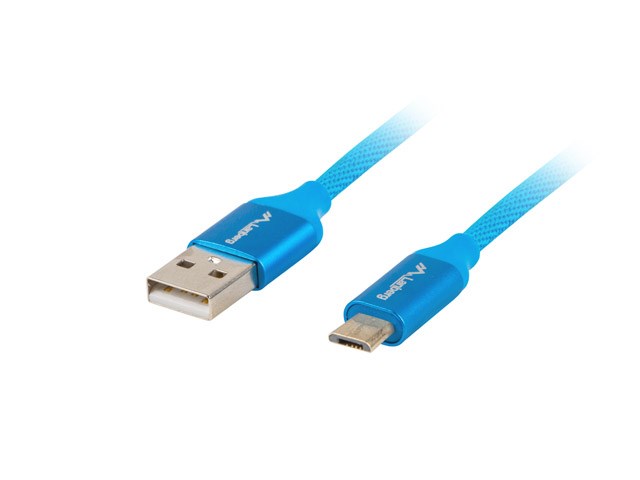 Kabllo Lanberg, USB A / micro USB B, 1.8 m, e kaltër