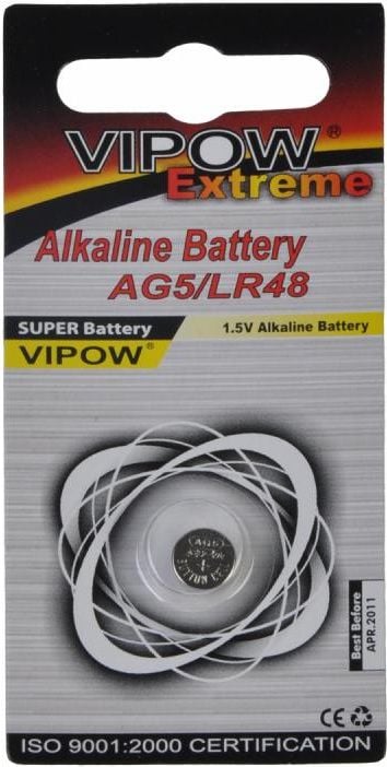 Bateri Vipow Extreme AG5 LR48, 1.5V, 1 copë, argjendtë