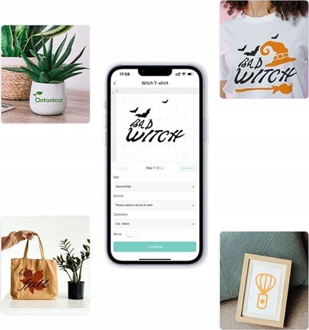 Makinë prerëse Coolinbo C140, plotter prerës, Wi Fi dhe Bluetooth, blu