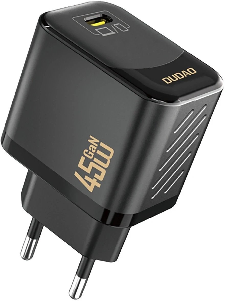 Полнач за ѕид Dudao A28EU, 45W GaN, USB C, црн
