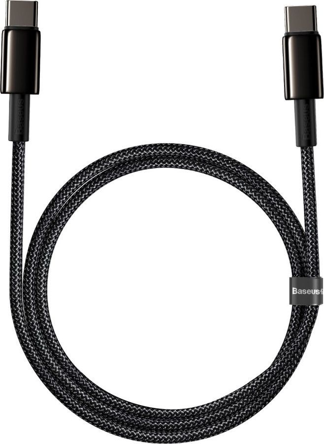 Kabllo USB Baseus CATWJ-01, USB C në USB C, 1m, 100W, e zezë