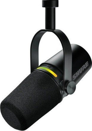 Mikrofon podcasti Shure MV7 Plus Hybrid Dynamic, XLR USB, me DSP, i zi