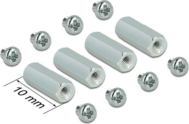 Set vida montimi për pllakë amë DeLOCK 18218, 8x M2.5, 4 distancues, metalik