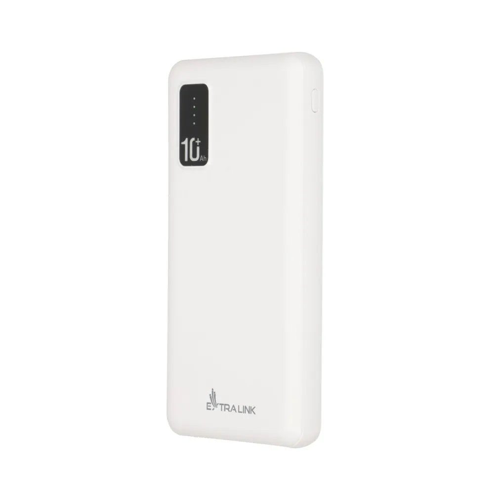 Powerbank Extralink EPB-098W, 10000mAh, 2x USB, i bardhë