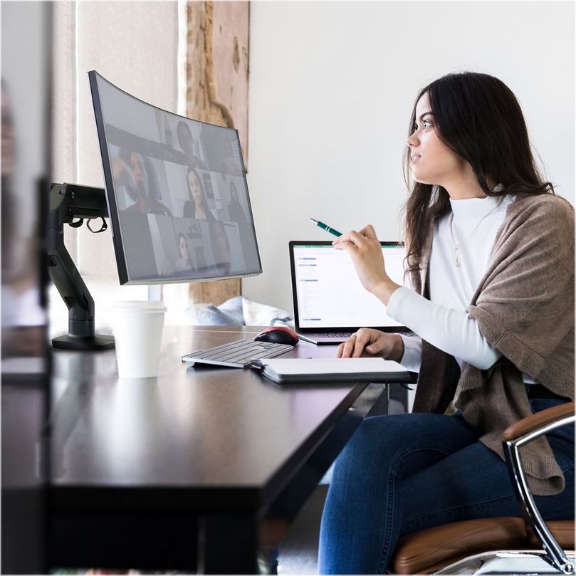 Krah monitori Ergotron HX Desk, deri 49", montim në tavolinë, i zi