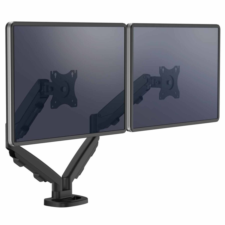 Mbajtëse tavoline për dy monitorë Fellowes Eppa, 23-32", 8kg, e zezë