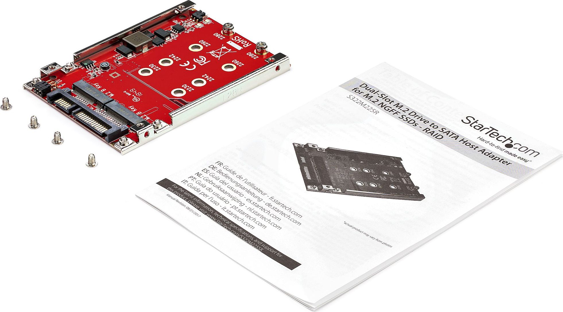Adapter SSD StarTech.com Dual-Slot M.2 në SATA, 2.5", RAID