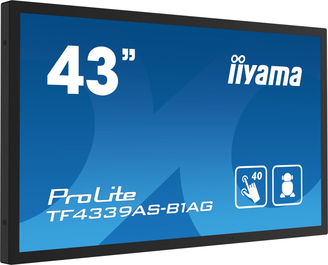 Monitor interaktiv Iiyama TF4339AS-B1AG, 43", 4K Ultra HD, me prekje, i zi