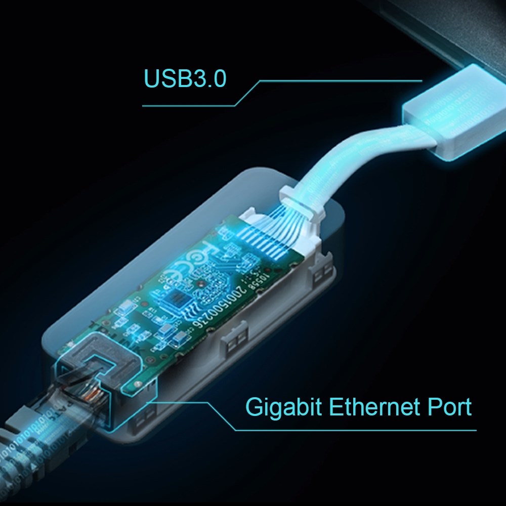 Përshtatës Ethernet TP-Link UE300, 1x RJ45 1000Mb/s, USB 3.0, i bardhë