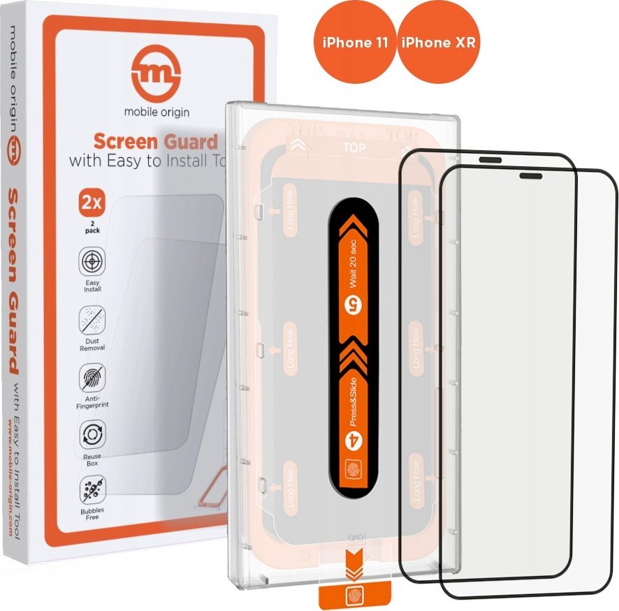 Xham mbrojtës ekran Mobile Origin për iPhone 11 XR, 0.3mm 9H, set 2 copë, transparent