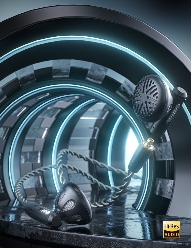 Kufje in ear FiiO FF5, 14.2 mm, kabllo e shkëputshme, argjendtë