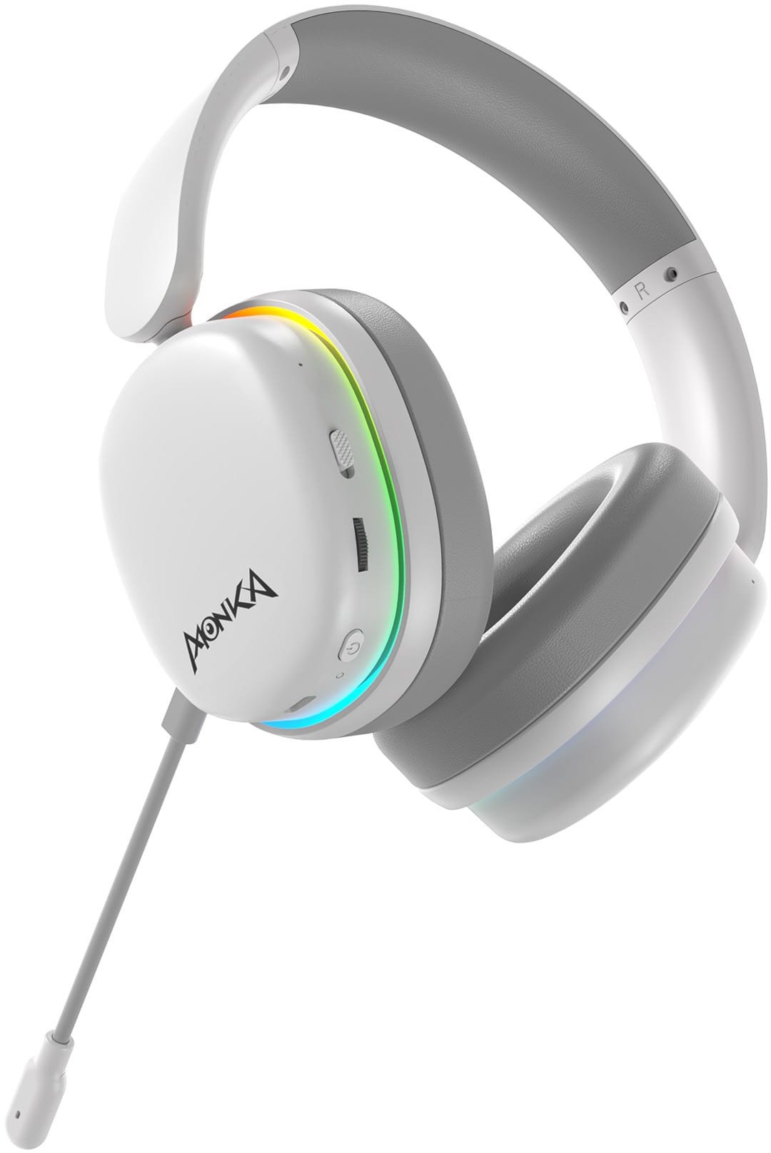 Гејминг слушалки Marvo MONKA ECHO RS HG9070W, три-режимски, со микрофон, бели