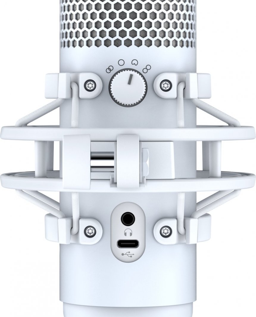 Mikrofon HyperX QuadCast S (519P0AA), USB, RGB, i bardhë