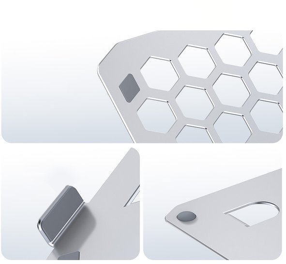 Stendë ftohëse për laptop, me ventilator, alumini, gri