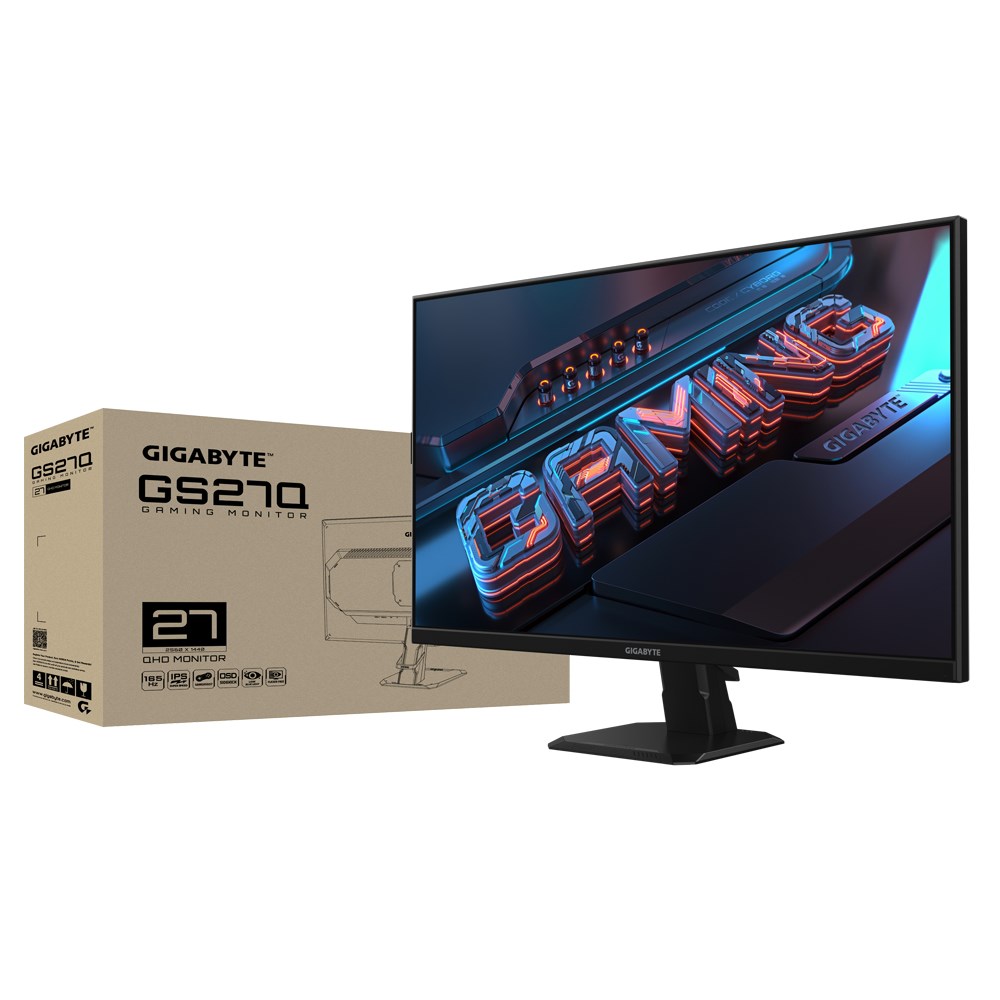 Monitor Gigabyte GS27Q, 27", 2560 x 1440, Quad HD, 165 Hz, i zi
